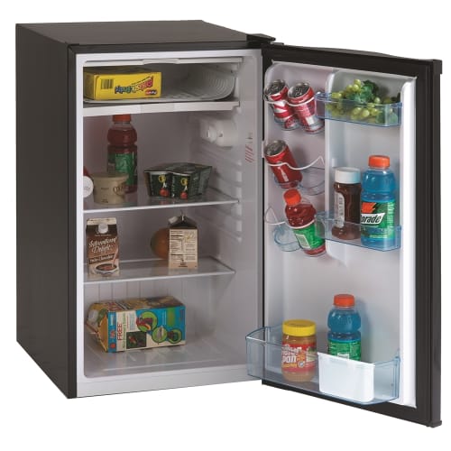 Avanti® Compact Refrigerator with Freezer, 4.4 Cu Ft, Energy Star Rated, Manual Defrost, Black